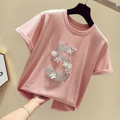 Alkalmi női póló 3D elemmel, három színben