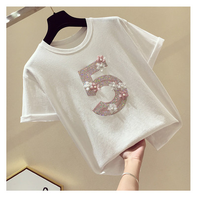 Alkalmi női póló 3D elemmel, három színben