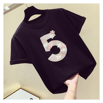 Alkalmi női póló 3D elemmel, három színben