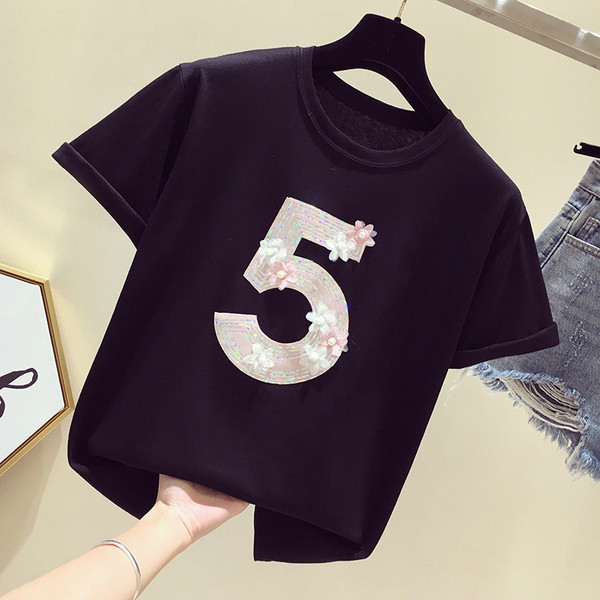 Alkalmi női póló 3D elemmel, három színben