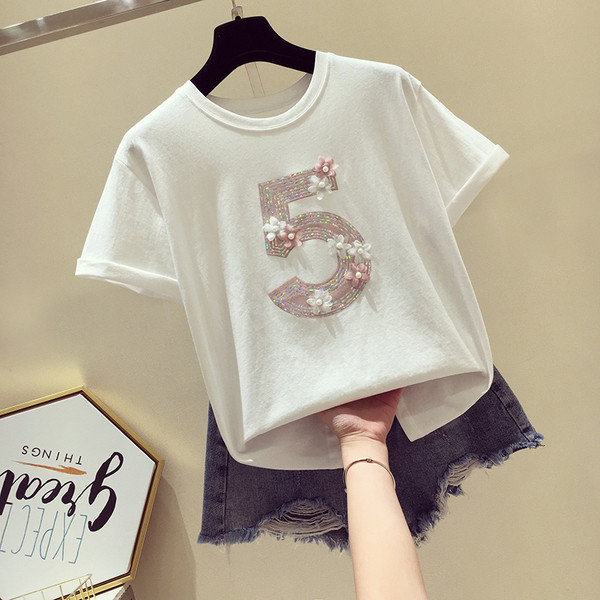 Alkalmi női póló 3D elemmel, három színben