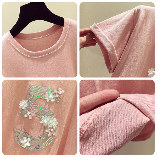 Alkalmi női póló 3D elemmel, három színben