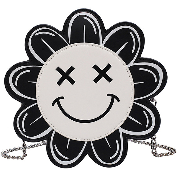 Modern női táska virág formájú két színben és fémlánccal