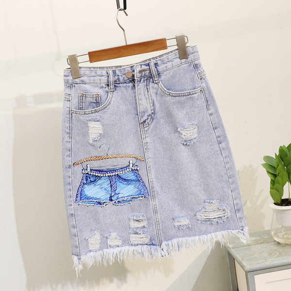 Set fusta casual dama cu talie inalta si tricou cu aplicatie