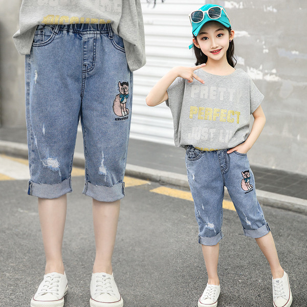 Modern gyerekfarmer hímzéssel lányoknak