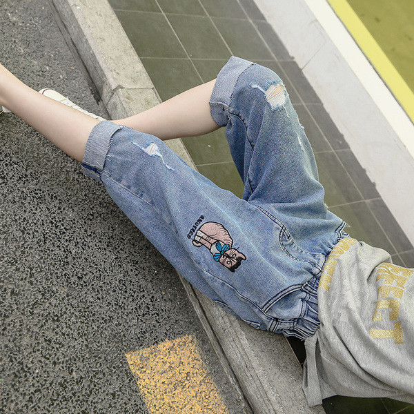 Modern gyerekfarmer hímzéssel lányoknak