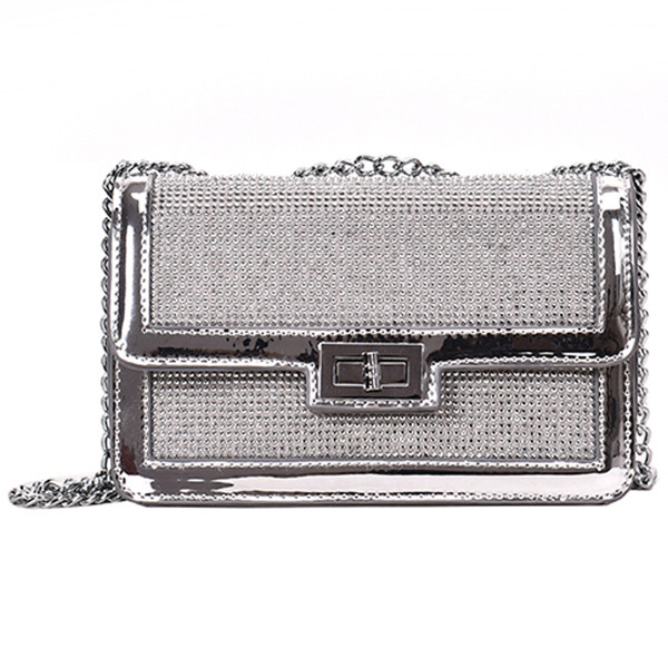 Öko bőrből készült modern női táska fényes elemekkel két színben