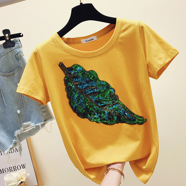 Alkalmi női póló flitterekkel és 3D elemmel, két színben