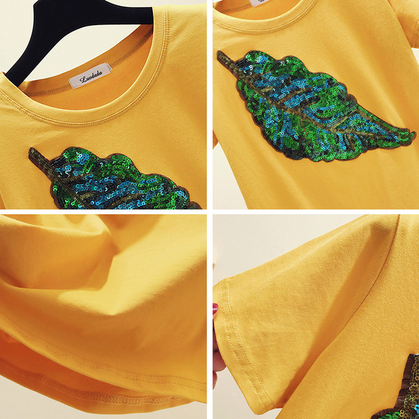 Alkalmi női póló flitterekkel és 3D elemmel, két színben