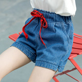 Modern, rövid gyerek farmer, nyakkendővel lányoknak