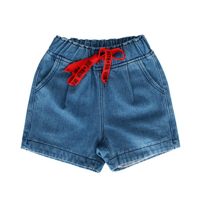 Modern, rövid gyerek farmer, nyakkendővel lányoknak