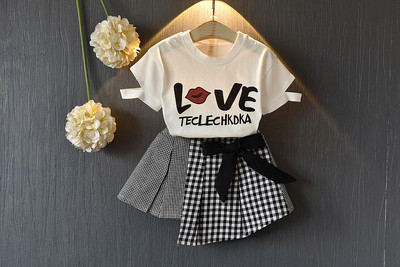 Gyermek szett két színben lány blúzhoz és szoknyához
