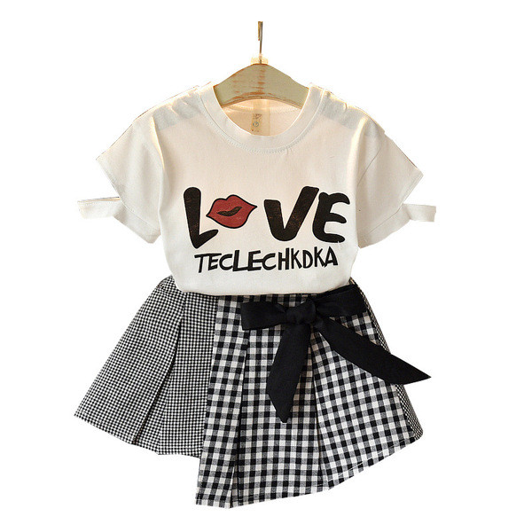 Gyermek szett két színben lány blúzhoz és szoknyához