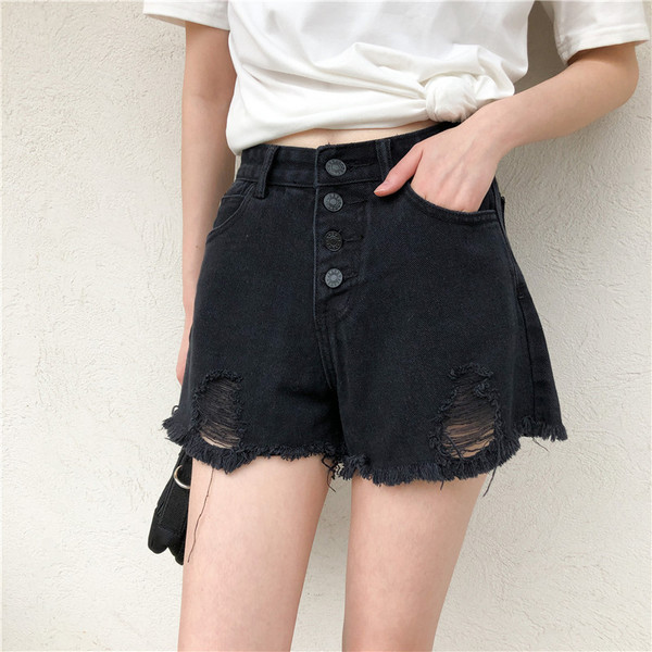 Jelenlegi farmer rövidnadrág fekete gombokkal