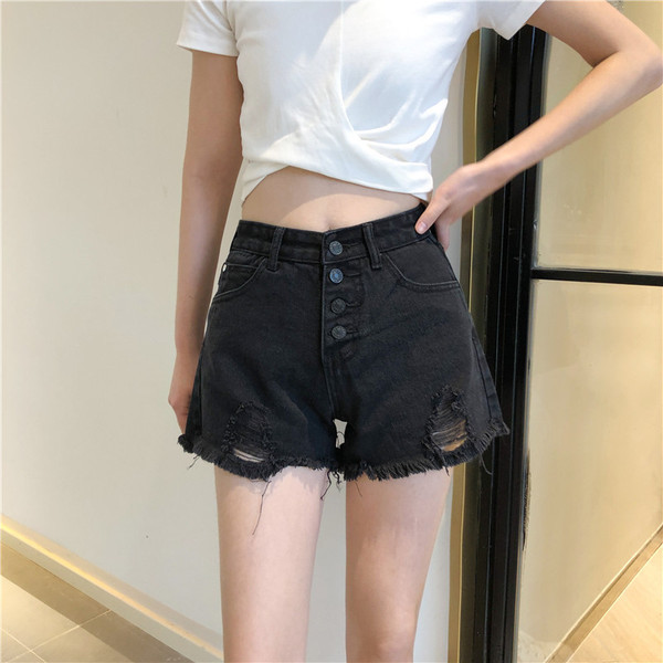 Jelenlegi farmer rövidnadrág fekete gombokkal