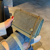 Modern női táska négy színben kövekkel és fémlánccal