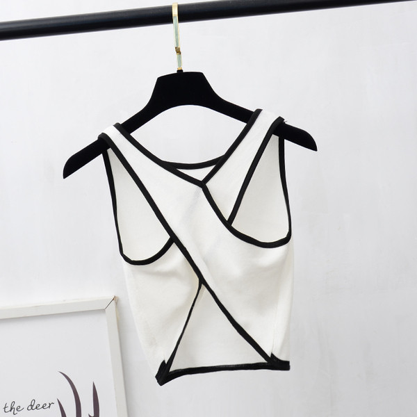 Nappali női felső csupasz háttal, fehér és fekete színben