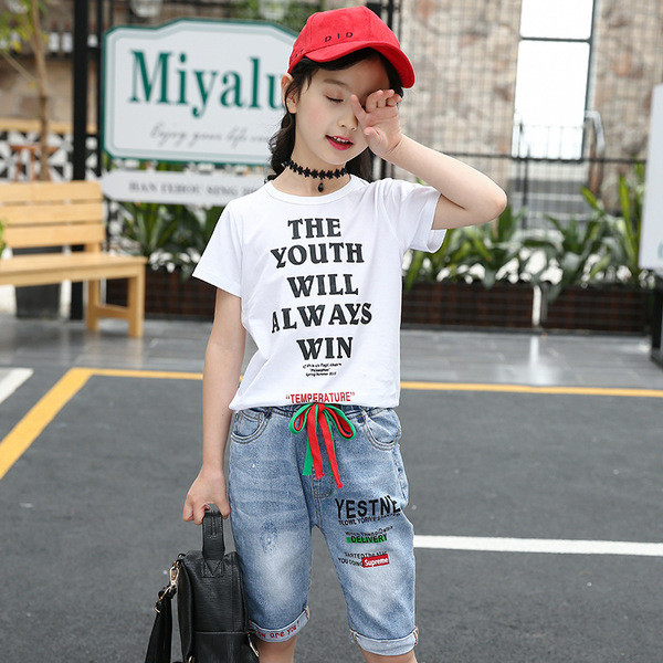 Παιδικό σετ - τζιν και μπλούζα για κορίτσια