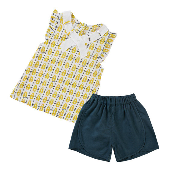 Stílusos gyerekszett lányoknak sárga és kék színben