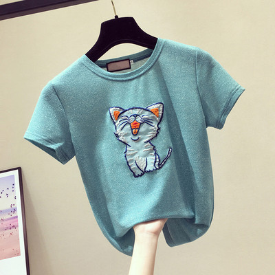 Modern női póló rátéttel, három színben