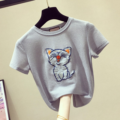 Modern női póló rátéttel, három színben