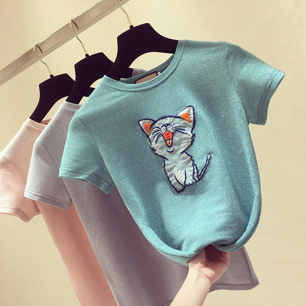 Modern női póló rátéttel, három színben