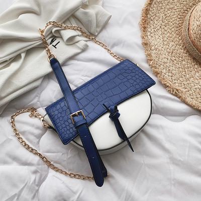 Μοντέρνα γυναικεία εκό δερμάτινη τσάντα σε τέσσερα χρώματα με αλυσίδα