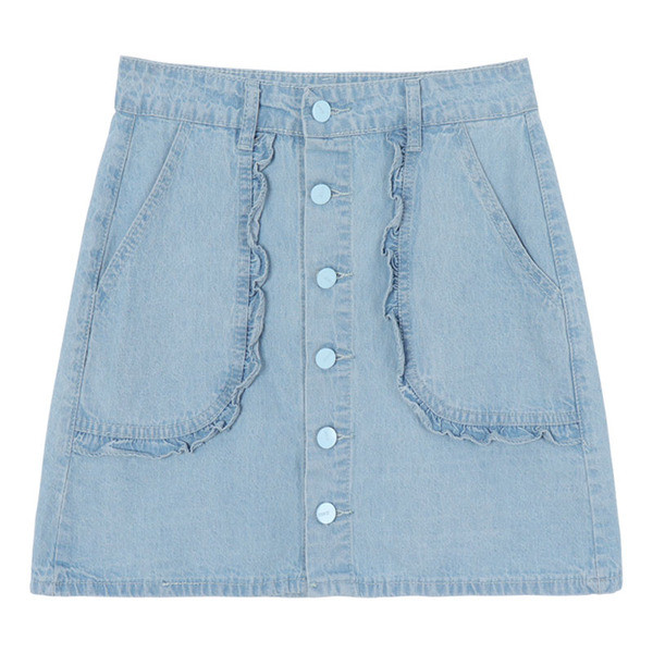 Stílusos női szoknya gombokkal és magas derékkal