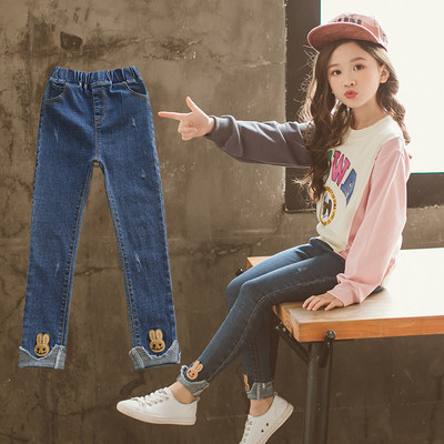 Детски модерни дънки за момичета в два цвята
