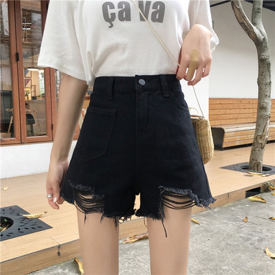 Modern farmer rövidnadrág fekete-kék zsebbel