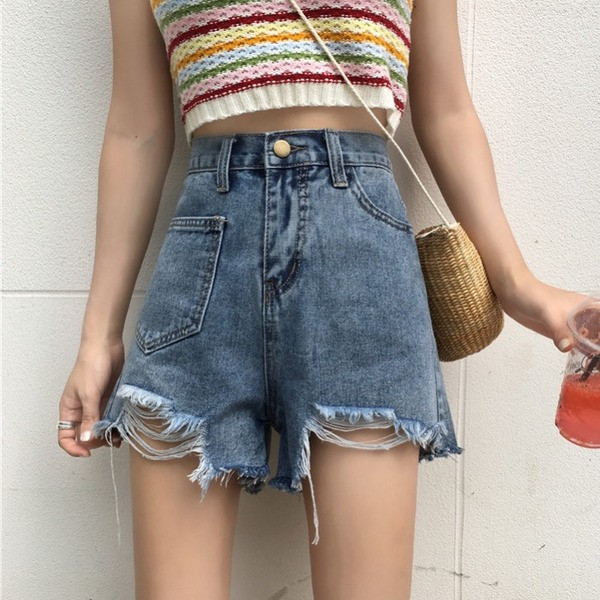 Modern farmer rövidnadrág fekete-kék zsebbel