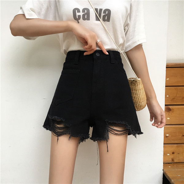 Modern farmer rövidnadrág fekete-kék zsebbel