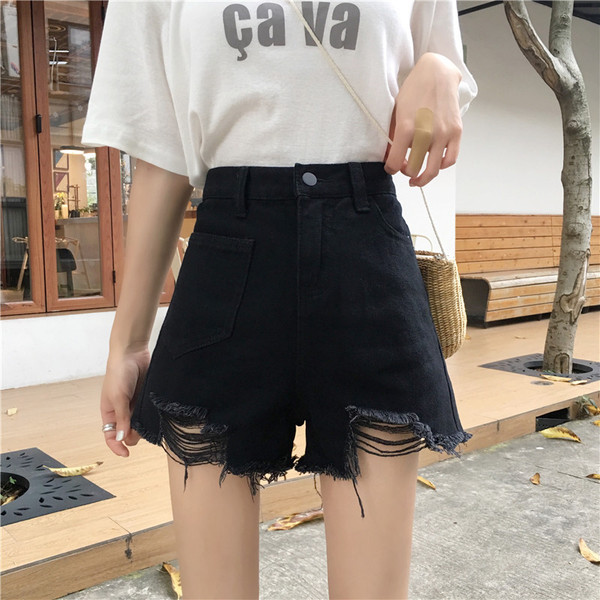 Modern farmer rövidnadrág fekete-kék zsebbel