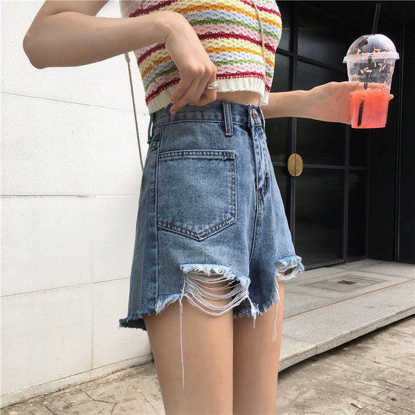 Modern farmer rövidnadrág fekete-kék zsebbel