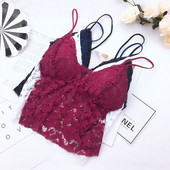 Modern női csipke felső vékony pántokkal