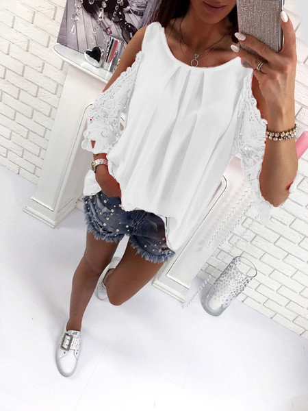 Csipkeujjú női blúz több színben