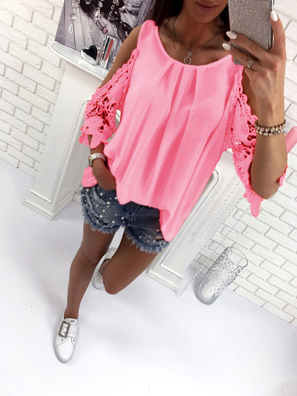 Csipkeujjú női blúz több színben