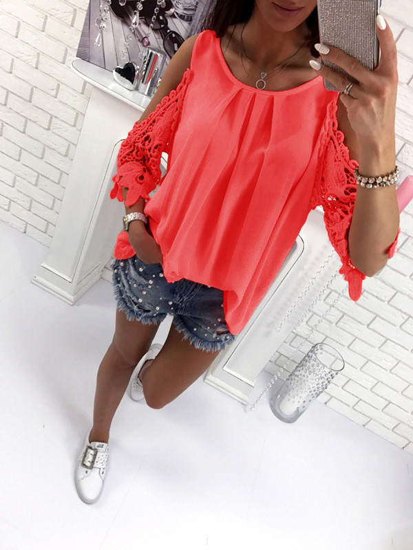 Csipkeujjú női blúz több színben