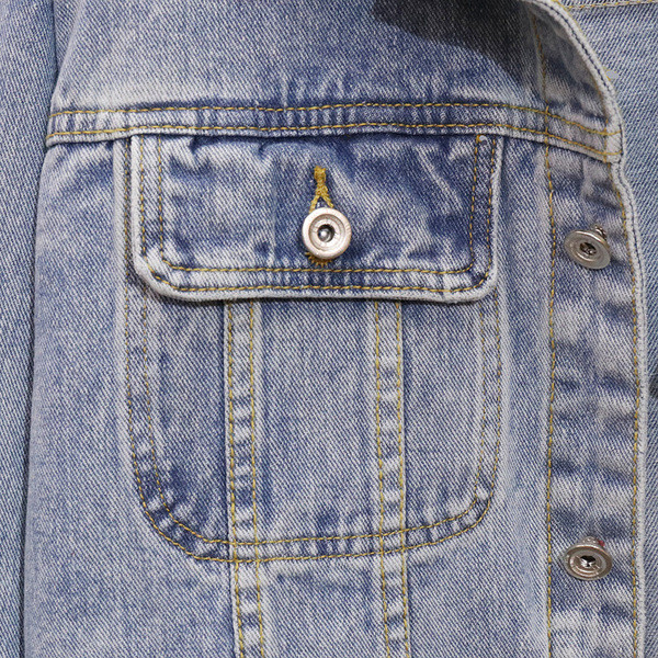 Μοντέρνο γυναικείο τζιν μπουφάν με τρισδιάστατα λουλούδια