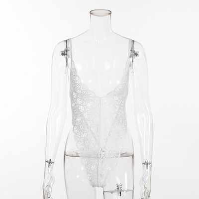 Γυναικείο δαντελοτό κορμάκι σε μαύρο και άσπρο χρώμα