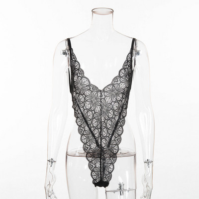 Γυναικείο δαντελοτό κορμάκι σε μαύρο και άσπρο χρώμα