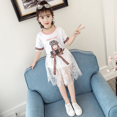 Gyerekkészlet lányoknak fehér és rózsaszín csipkével