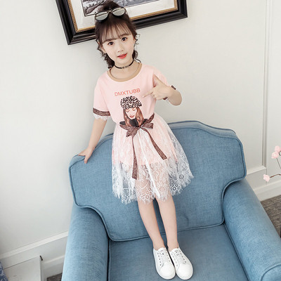 Gyerekkészlet lányoknak fehér és rózsaszín csipkével