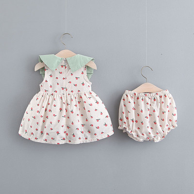 Παιδικό φόρεμα για κορίτσια με κορδέλα σε δύο χρώματα