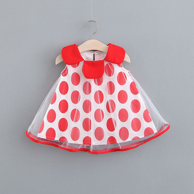 Бебешка рокля за момичета на точки в два цвята