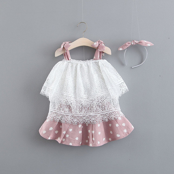 Babakészlet lányoknak, kétrészes felső és szoknya