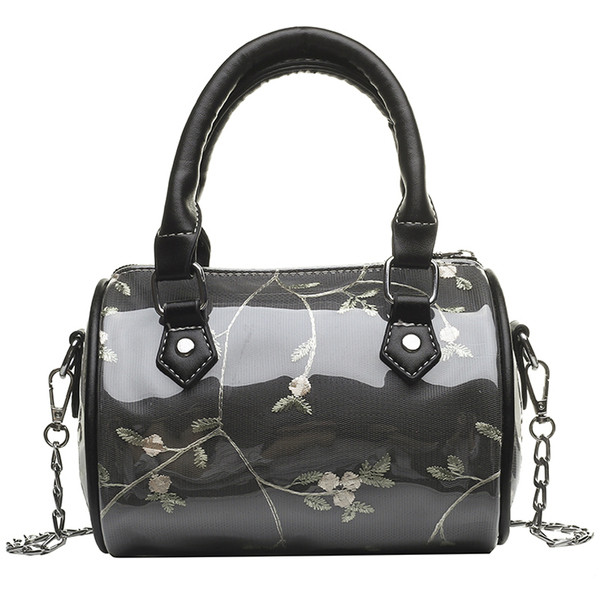 Ökológiai bőrből készült modern női táska öt színben hímzéssel és virágmotívumokkal, rövid és hosszú fogantyúval