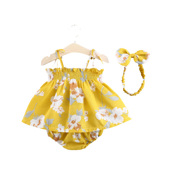 Baby  φόρεμα σε μπλε και κίτρινο χρώμα