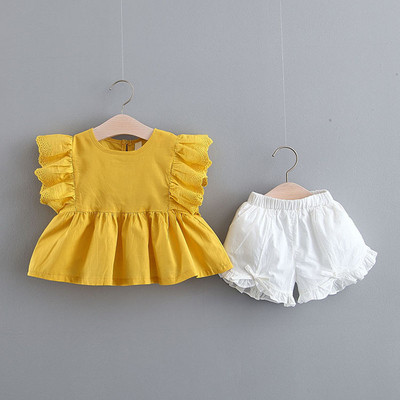 Бебешки комплект за момичета блуза и панталон
