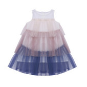 Stílusos gyerekruha két színben O-nyakú és tüllel